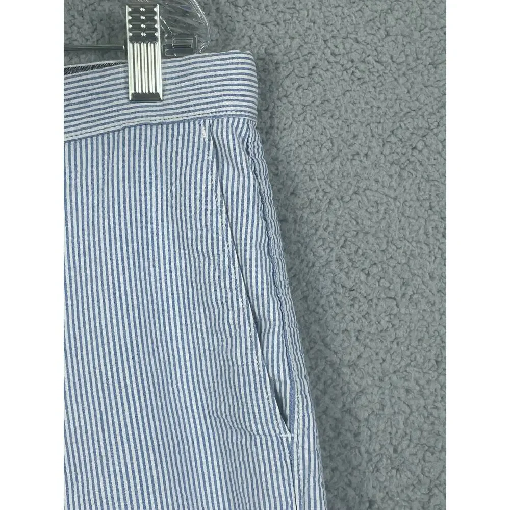 Banana Republic Factory Mens Aiden Blue Seersucker Stripe Shorts Size 38 Waist